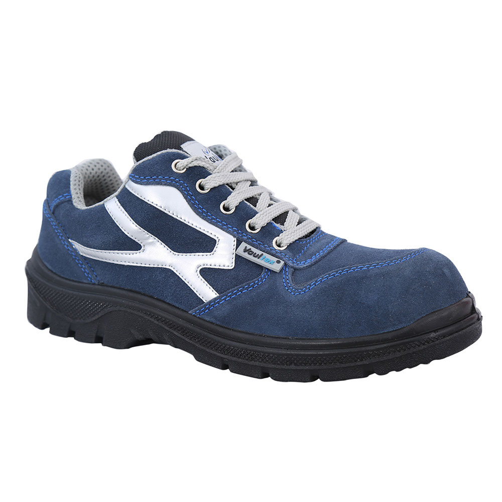 Vaultex IMK Low Ankle Suede Leather Steel Toe Safety Shoes, Blue