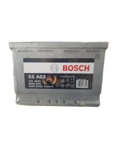 Buy بطارية بدء التشغيل من (Bosch) استطاعة تدوير (680A) و بأمبير ساعي (60AH) قياس (12V) موديل (AGM S5A - BSB0092S5A030) at Best Price in UAE