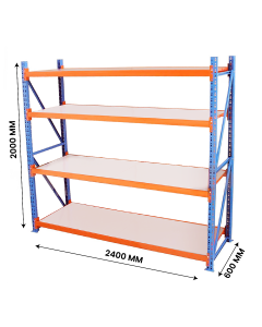 Buy رفوف التخزين للاستخدامات الثقيلة (AST) المكونة من 4 رفوف بسعة وزنية (500 Kg/Level) و المعالجة بالتغطية بالبودرة المعدنية موديل (24060200-500-4) at Best Price in UAE