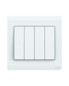 Buy ABB 4 Gang 1 Way 10Amp Switch,Inora BL104, White at Best Price in UAE