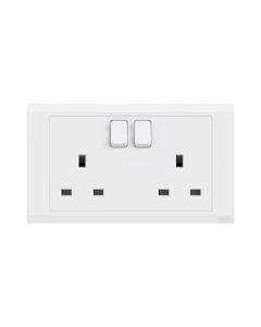 Buy ABB 2 Gang 13Amp Switch Socket Single Pole, Inora BL227WH, White at Best Price in UAE