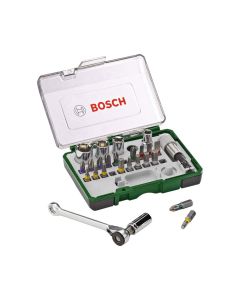 Buy مجموعة رؤوس الفك بوش (Bosch) مع السقّاطة القابلة للعكس موديل (2607017160) مكونة من (27Pcs/Set) at Best Price in UAE