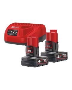 Buy Milwaukee M12NRG-402 12V 4Ah X 2 Battery and Charger Kit at Best Price in UAE