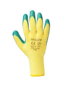 Buy Miller CNG Latex Coated Gloves Green & Yellow Size XL, 12 Pair/Pack at Best Price in UAE