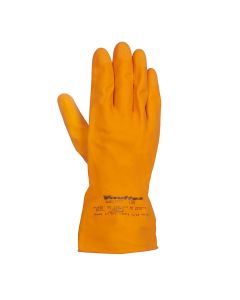 Buy قفازات فولتكس المطاطية المصنوعة من اللاتكس (DRC) طول (33CM) لون برتقالي مكونة من زوج واحد at Best Price in UAE