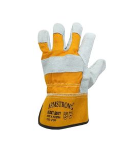 Buy Armstrong GPGRP Single Palm Leather gloves Yellow & Grey, 12Pair/Pack at Best Price in UAE