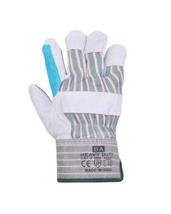 Buy قفازات أمان جلدية مزدوجة (DPG) لون أزرق ورمادي و المكونة من (12Pair) زوج at Best Price in UAE