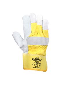 Buy Vaultex KPF Single Palm Leather gloves Yellow & Grey, 12Pair/Pack at Best Price in UAE