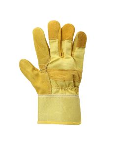 Buy KGM Patched Palm Leather gloves Yellow & Grey, 12Pair/Pack at Best Price in UAE