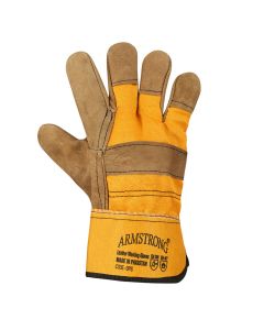 Buy Armstrong UPS Patched Palm Leather gloves Yellow & Brown, 12Pair/Pack at Best Price in UAE