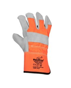 Buy Vaultex PCA Single Palm Leather gloves Orange & Grey, 12Pair/Pack at Best Price in UAE