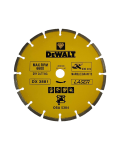 Buy شفرات مقسمة بالليزر للرخام و الجرانيت (DX3881) من (Dewalt) بقطر (230mm) و بحجم فتحة تثبيت (22.2 mm) at Best Price in UAE