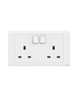 Buy ABB 2 Gang 13Amp Switch Socket Single Pole, Inora BL227WH, White at Best Price in UAE