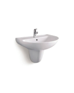 Buy Milano Ez-3636 Wall Hung Wash Basin with Chrome Push Plate - White at Best Price in UAE