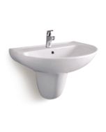 Buy Milano EZ-3636 140500200288 Wall Hung Wash Basin with Chrome Push Plate - White at Best Price in UAE